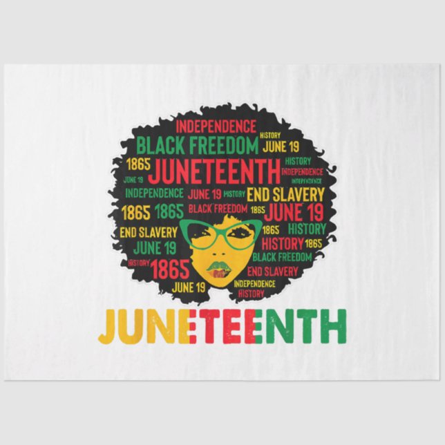 Juneteente Women Queen African American Black Afro Seidenpapier (Vorderseite)