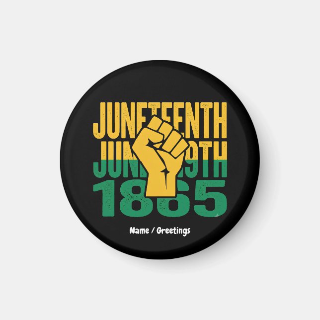 Juneteenth 1865 19. Juni Grafik De Magnet (Vorne)
