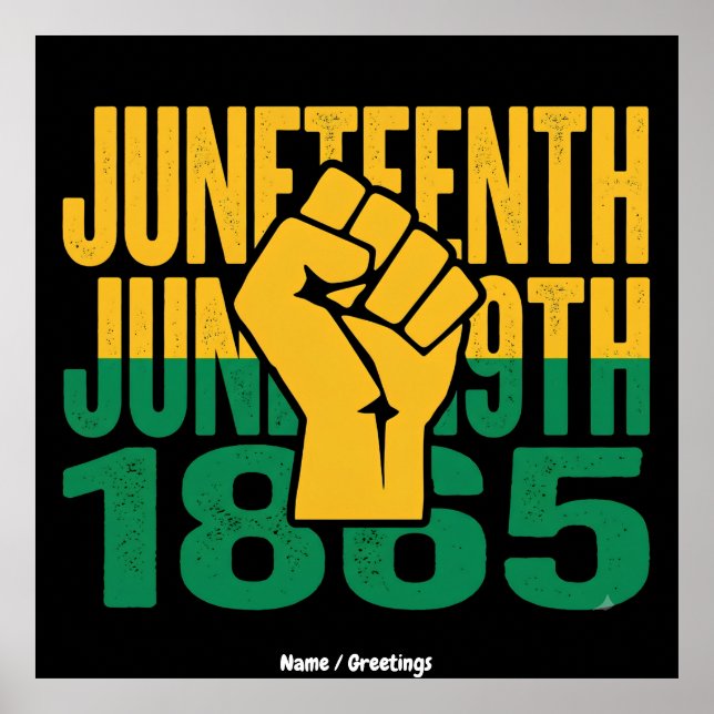 Juneteenth 1865 19. Juni Grafik De Poster (Vorne)