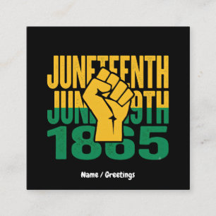 Juneteenth 1865 19. Juni Grafik De Quadratische Visitenkarte