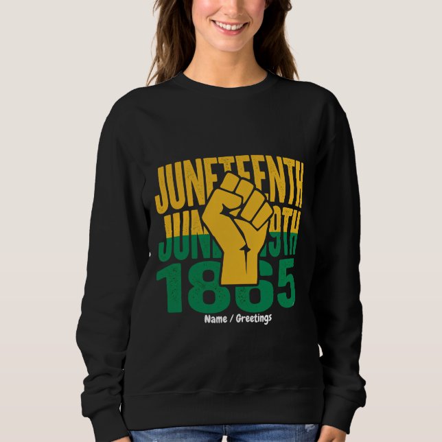 Juneteenth 1865 19. Juni Grafik De Sweatshirt (Vorderseite)