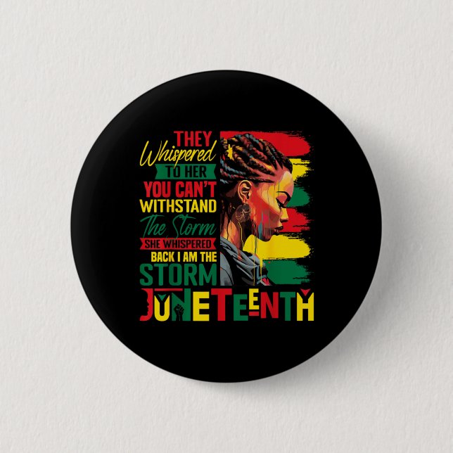 Juneteenth 1865 afrikanische Flagge schwarze König Button (Vorderseite)