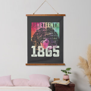 Juneteenth 1865 Afroamerikaner Schwarze Freiheit Wandteppich Mit Holzrahmen