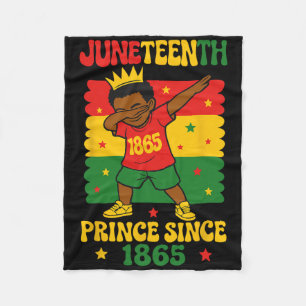 Juneteenth 1865 Groovy Kleiner Junge Dabbing Prinz Fleecedecke