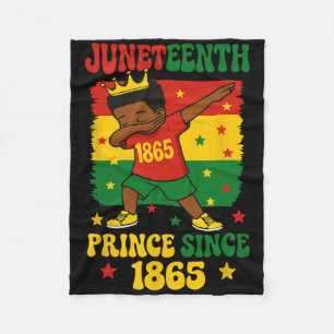 Juneteenth 1865 Groovy Kleiner Junge Dabbing Prinz Fleecedecke