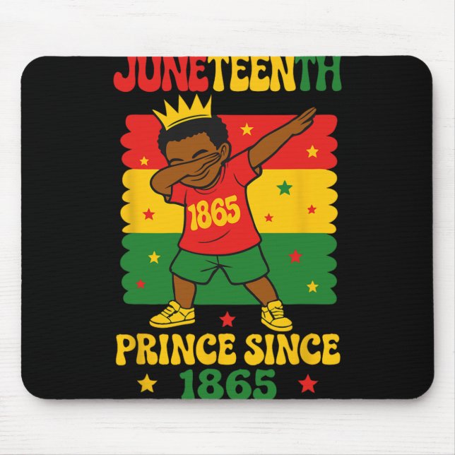 Juneteenth 1865 Groovy Kleiner Junge Dabbing Prinz Mousepad (Vorne)