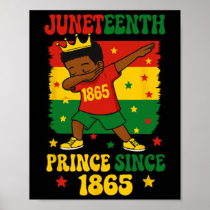 Juneteenth 1865 Groovy Kleiner Junge Dabbing Prinz Poster