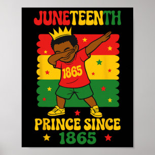 Juneteenth 1865 Groovy Kleiner Junge Dabbing Prinz Poster