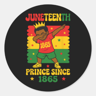 Juneteenth 1865 Groovy Kleiner Junge Dabbing Prinz Runder Aufkleber