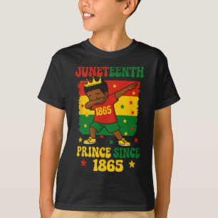 Juneteenth 1865 Groovy Kleiner Junge Dabbing Prinz T-Shirt
