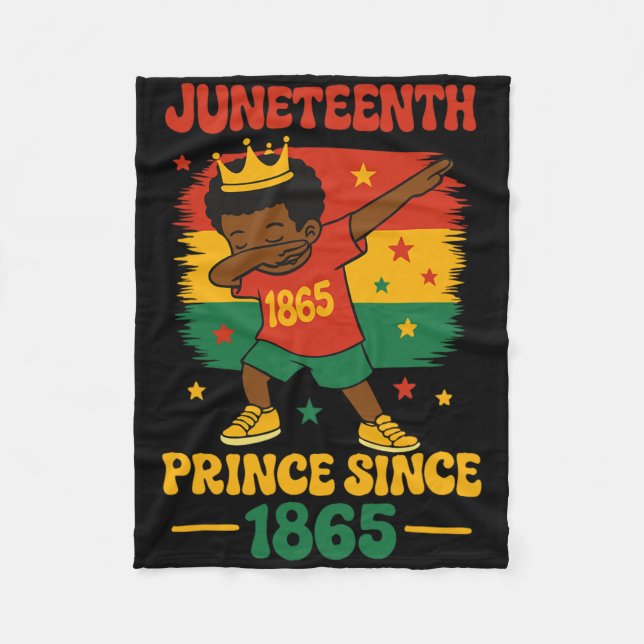 Juneteenth 1865 Groovy Prinz Kleinkind Dab Junge F Fleecedecke (Vorderseite)