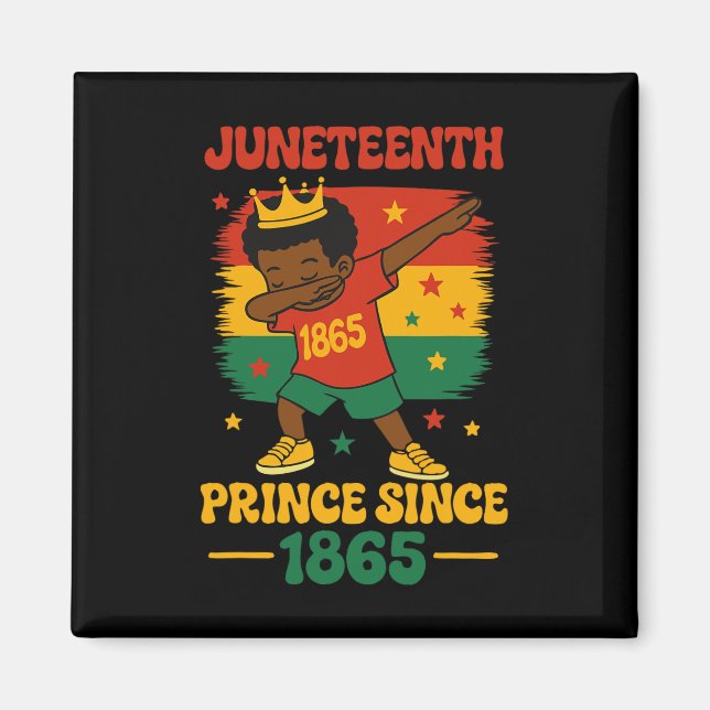 Juneteenth 1865 Groovy Prinz Kleinkind Dab Junge F Magnet (Vorne)