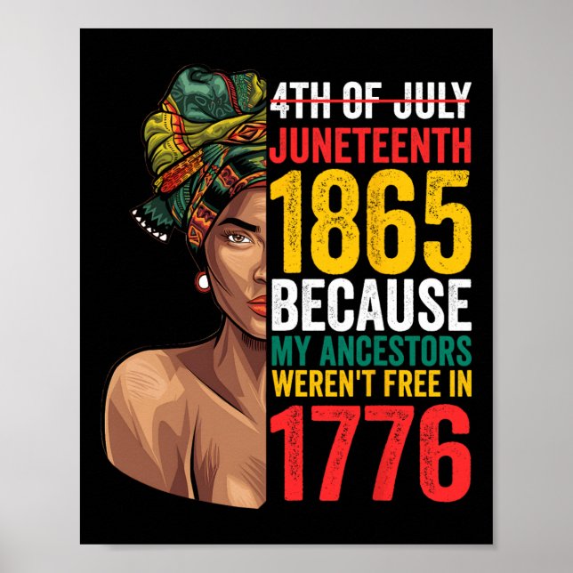 Juneteenth 1865 Juneteenth Schwarze Königin Junete Poster (Vorne)