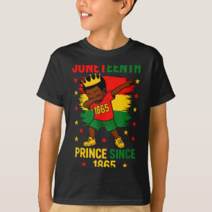 Juneteenth 1865 Kleinkind Junge dabbing Prinz Afro T-Shirt