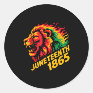 Juneteenth 1865 Löwe Rasta Runder Aufkleber