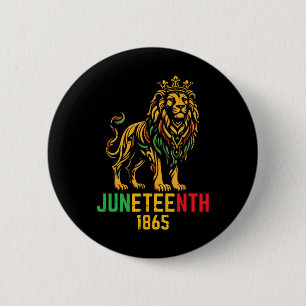 Juneteenth 1865 Löwe Schwarz Afrikanisch 19. Juni Button