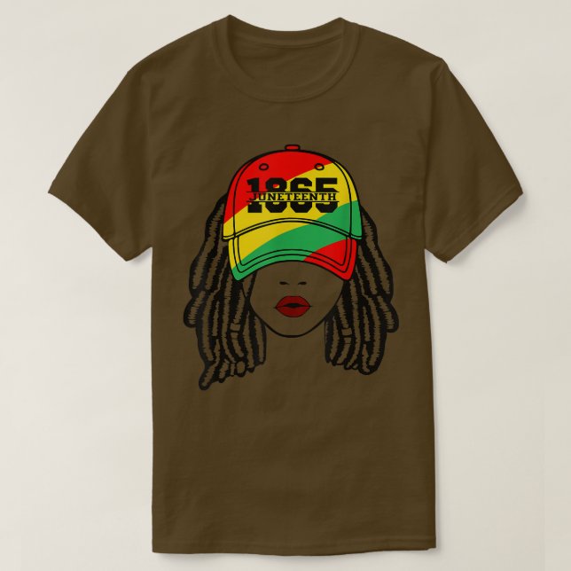 Juneteenth 1865 Melanin Queen Locs Black Woman Afr T-Shirt (Design vorne)