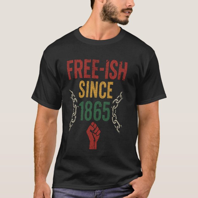 Juneteenth 1865 Merch Schwarz Leute Tee Freiheit E (Vorderseite)