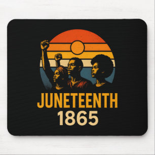 Juneteenth 1865 Retro-Sonnenuntergang Schwarze Ges Mousepad
