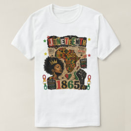 Juneteenth 1865 Schwarze Afro Königin Afrikanische T-Shirt