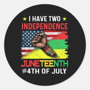 Juneteenth 1865 Schwarze Afroamerikanische Flagge  Runder Aufkleber