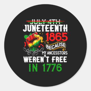 Juneteenth 1865 schwarze Leben Freiheit afrikanisc Runder Aufkleber