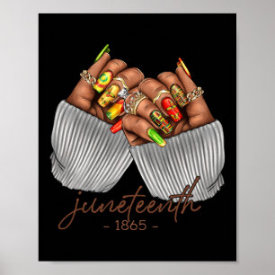 Juneteenth 1865 Schwarzes Afrikanisches Mädchen Fr Poster