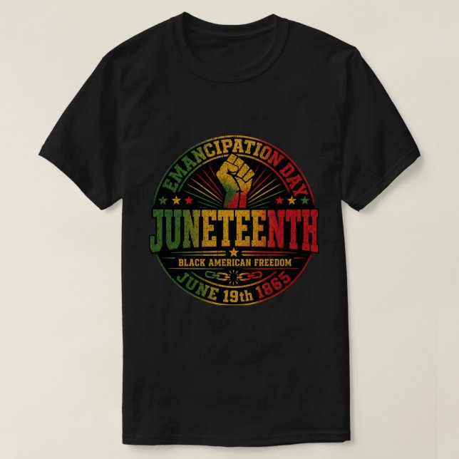 Juneteenth 1865 Tag der Befreiung T-Shirt (Design vorne)