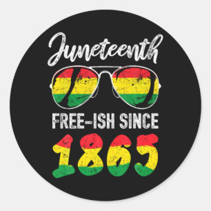 Juneteenth 1865 Texas Afroamerikaner Schwarze Frau Runder Aufkleber