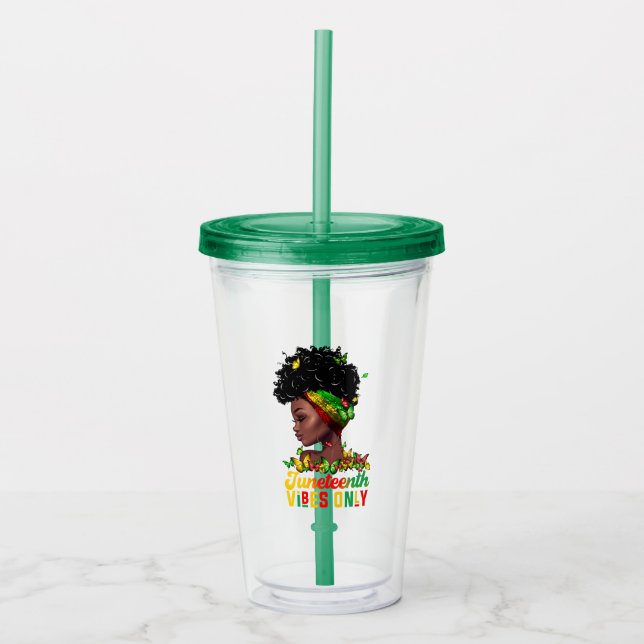 Juneteenth-Acryl-Tumbler Acryltrinkbecher (Vorderseite)