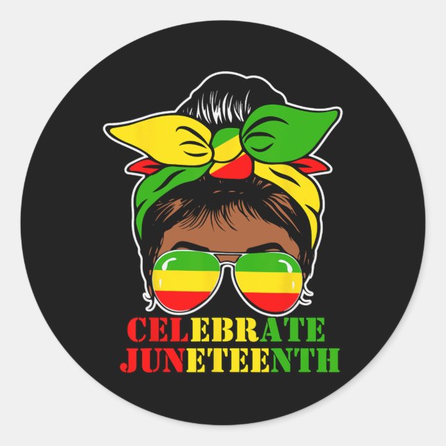 Juneteenth African American Black History 19. Juni Runder Aufkleber (Vorderseite)
