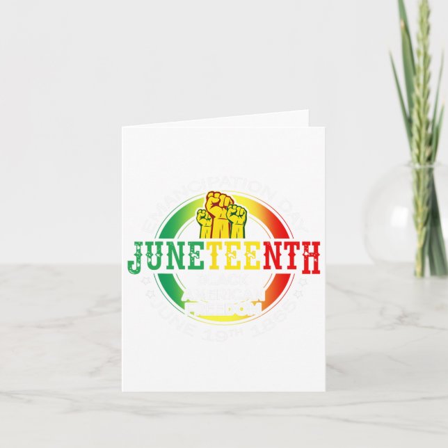 Juneteenth African American Freedom 1865 Schwarze  Karte (Vorderseite)