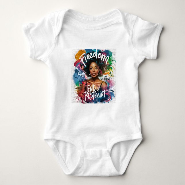 Juneteenth Afro gefärbt 19. Juni Baby Strampler (Vorderseite)