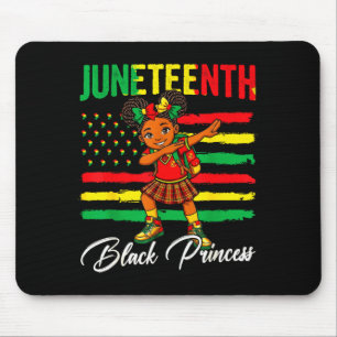 Juneteenth Afro-Mädchen dabbing schwarze Prinzessi Mousepad