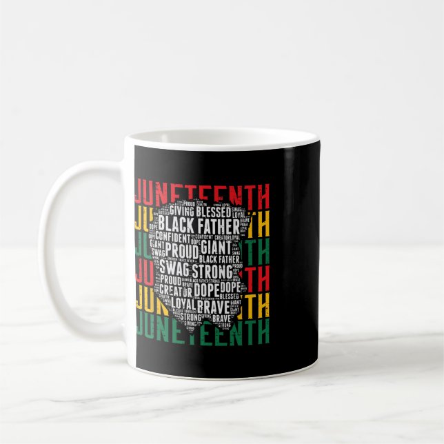 Juneteenth Afro Schwarzer Vater Worte Afrikanisch  Kaffeetasse (Links)