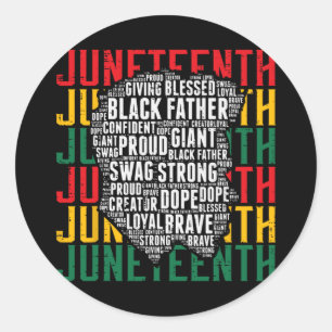 Juneteenth Afro Schwarzer Vater Worte Afrikanisch Runder Aufkleber