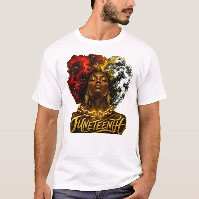 Juneteenth Afrofuturistischer Traum: Kosmische Fre T-Shirt (Vorderseite)