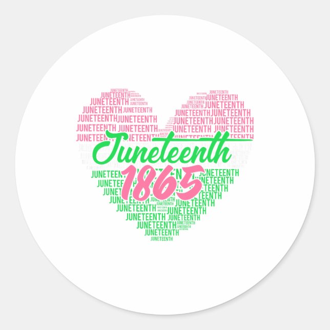 Juneteenth Aka Liebe Heart Runder Aufkleber (Vorderseite)