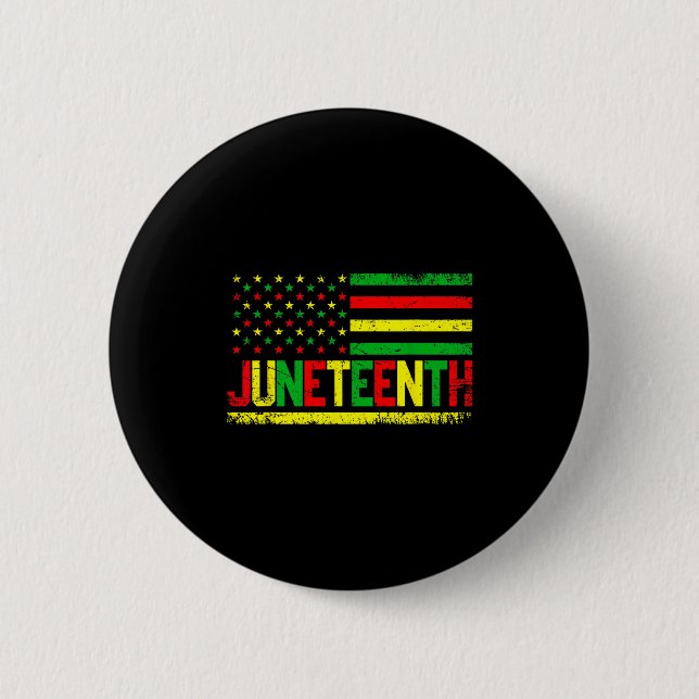 Juneteenth-amerikanische Flagge Emanzipation Melan Button (Vorderseite)