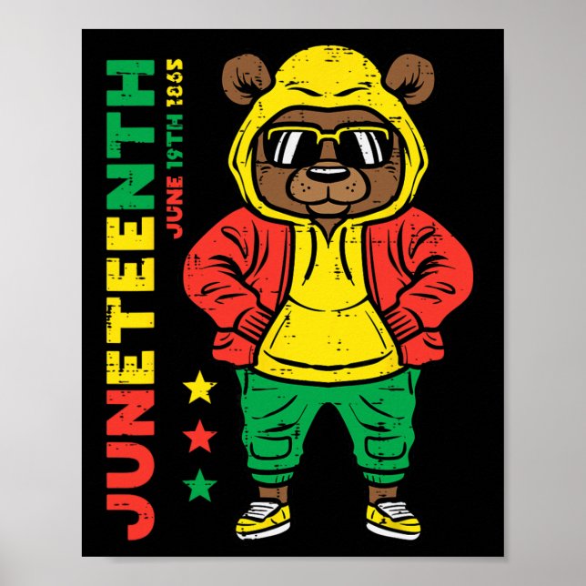 Juneteenth-Bär afroamerikanisches Kleinkind Mädche Poster (Vorne)