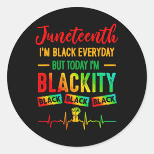 Juneteenth bin ich Black Independence Celebration Runder Aufkleber