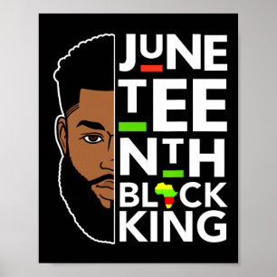 Juneteenth Black Bruh King Melanin Pater Vater Män Poster