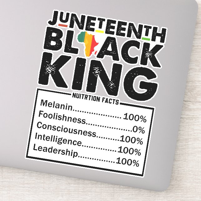 Juneteenth Black King ernährungswissenschaftliche  Aufkleber (Detail)