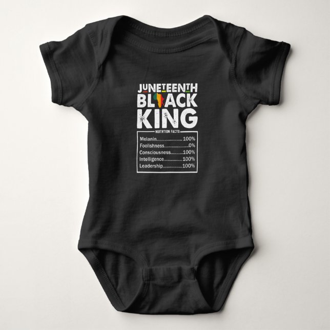 Juneteenth Black King ernährungswissenschaftliche  Baby Strampler (Vorderseite)