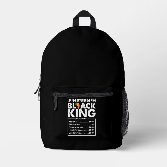 Juneteenth Black King ernährungswissenschaftliche  Bedruckter Rucksack (Vorderseite)