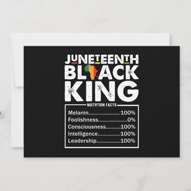 Juneteenth Black King ernährungswissenschaftliche  Einladung (Vorderseite)