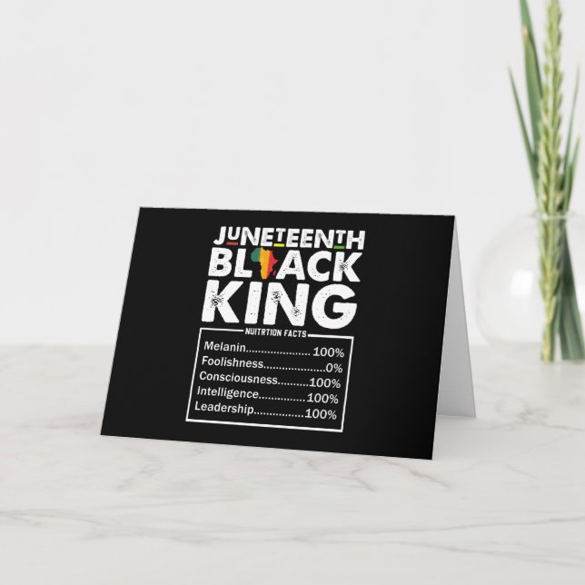 Juneteenth Black King ernährungswissenschaftliche  Karte (Vorderseite)
