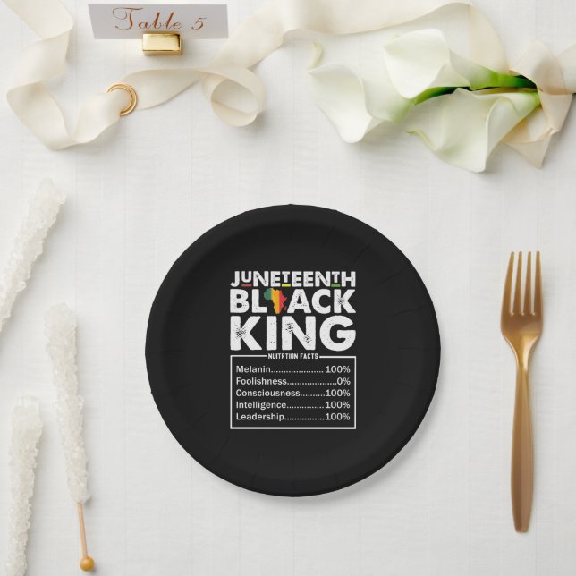 Juneteenth Black King ernährungswissenschaftliche  Pappteller (Hochzeit)