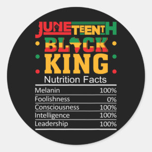 Juneteenth Black King ernährungswissenschaftliche Runder Aufkleber