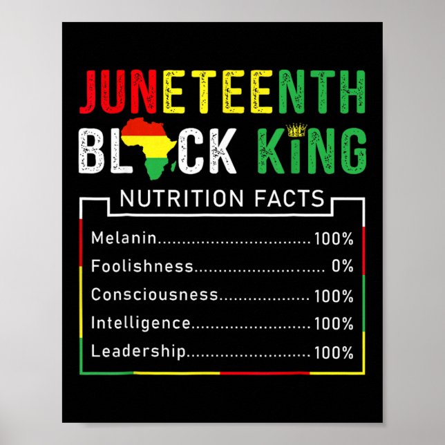 Juneteenth Black King Melanin Vathers Day Men Boys Poster (Vorne)